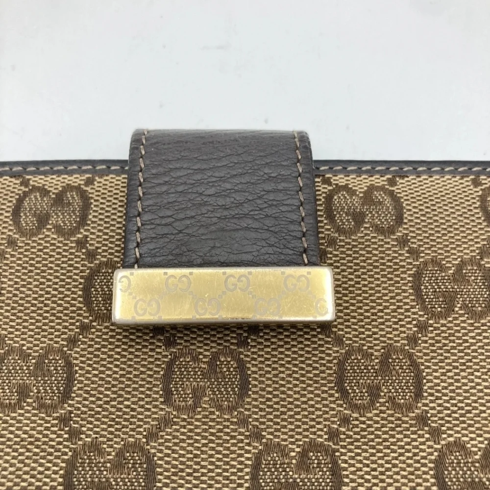🔹️ GUCCI🔹️ purse Leather long wallet Brown Canvas Supreme  ✨️🤎 - Picture 13 of 13